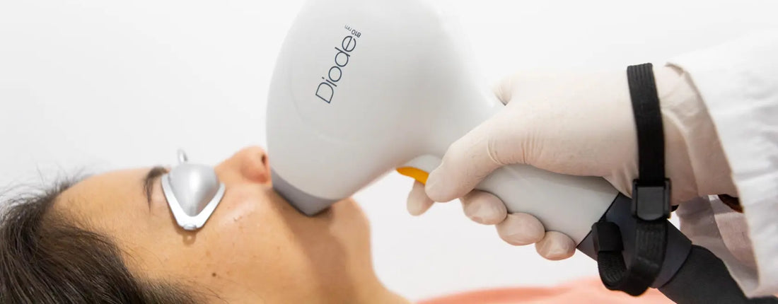 Girl going through Facial laser Hair removal treatment 
